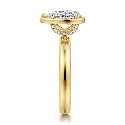 Deedie - 14K Yellow Gold Pear Shape Diamond Engagement Ring