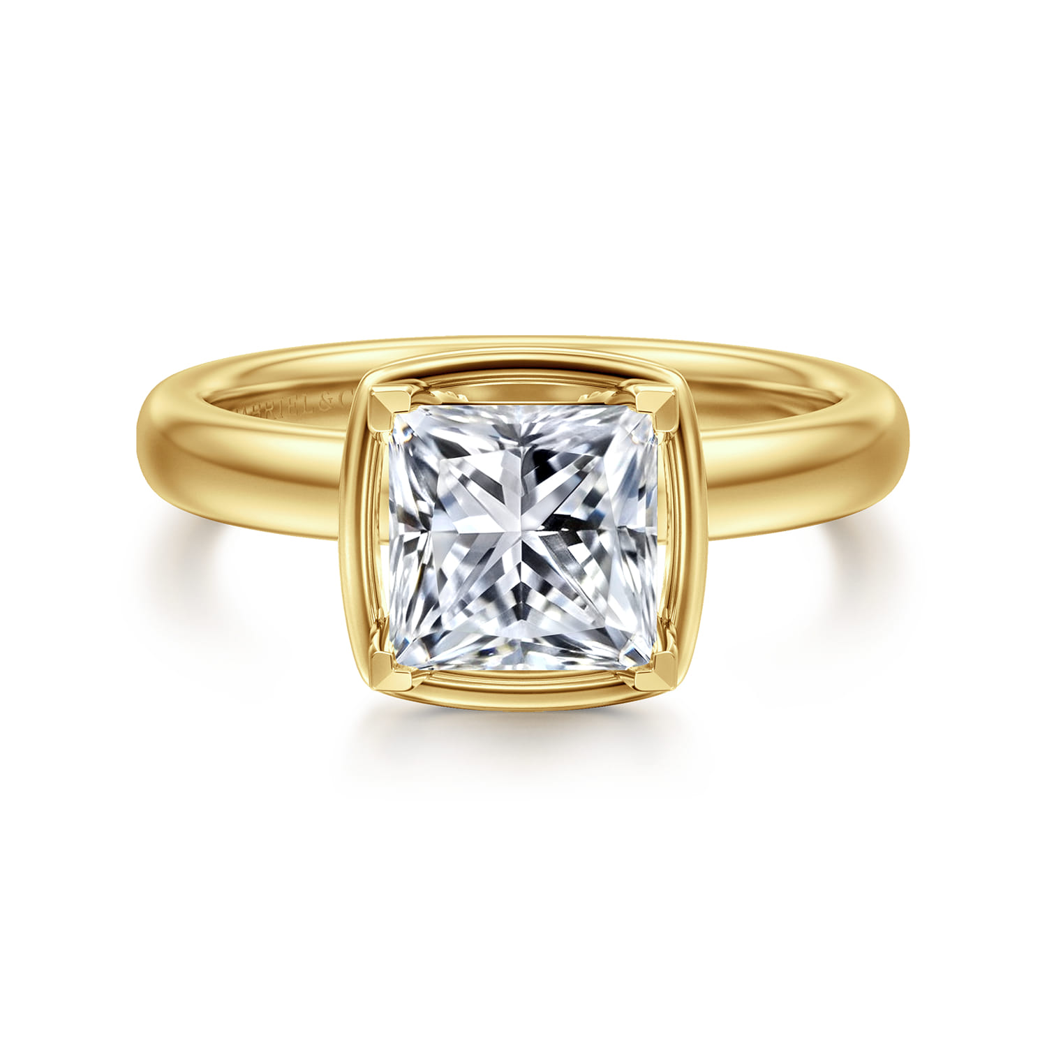 Deedie - 14K Yellow Gold Princess Cut Diamond Engagement Ring