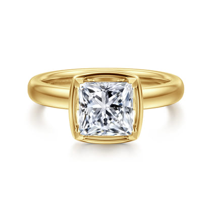 Deedie - 14K Yellow Gold Princess Cut Diamond Engagement Ring