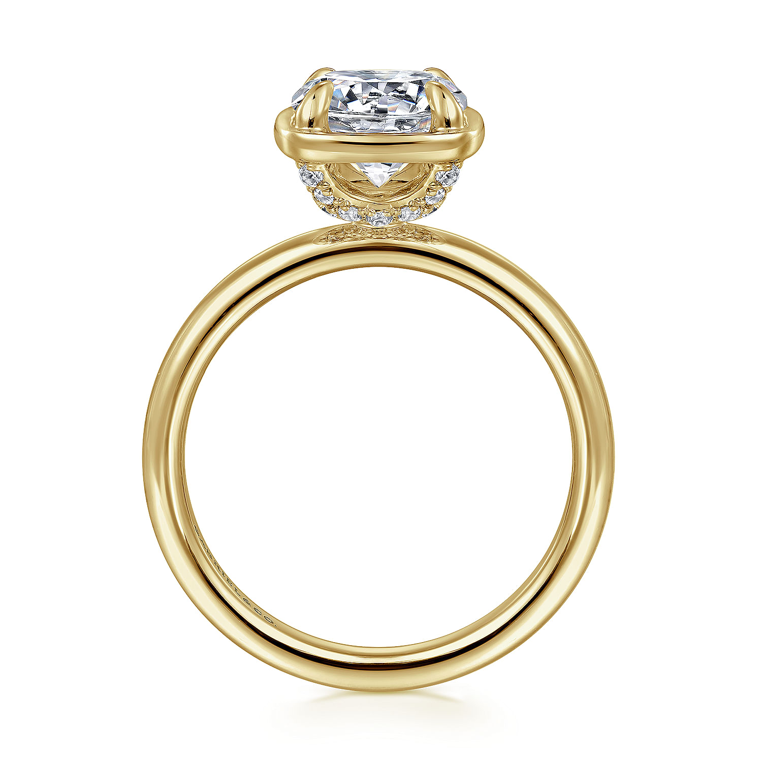 Deedie - 14K Yellow Gold Round Diamond Engagement Ring