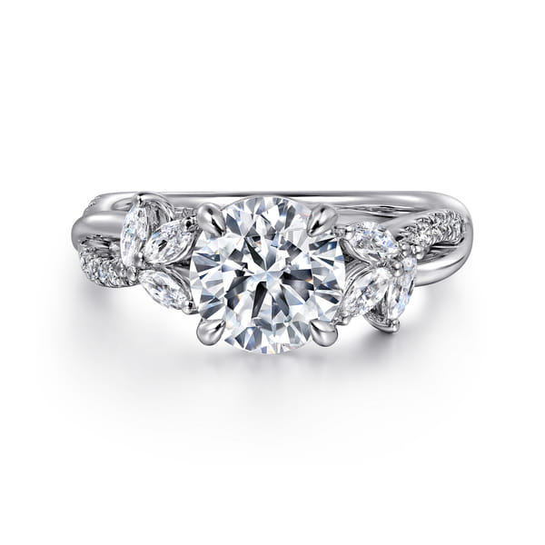 14K White Gold Split Shank Round Diamond Engagement Ring @ $3200. Shop ...