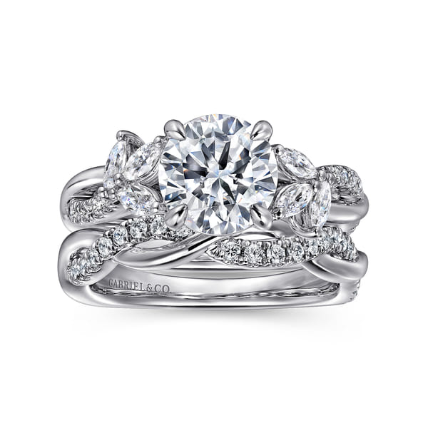 14K White Gold Split Shank Round Diamond Engagement Ring @ $3200. Shop ...