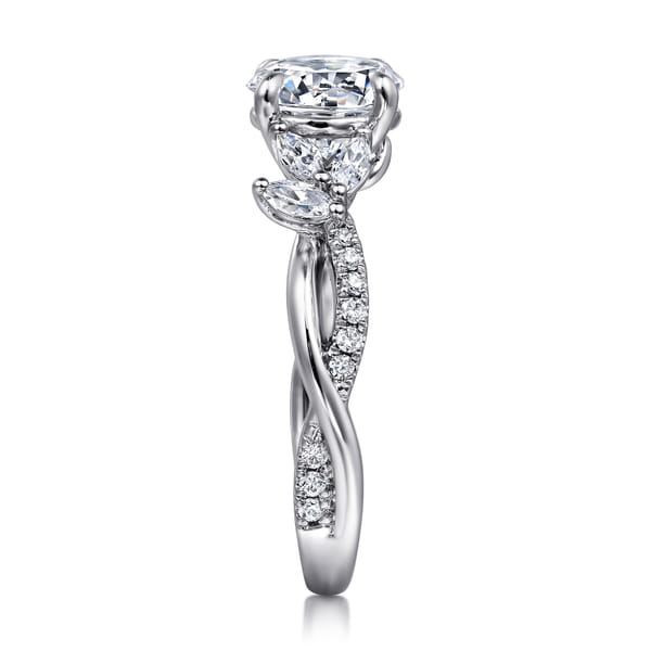 14K White Gold Split Shank Round Diamond Engagement Ring @ $3200. Shop ...