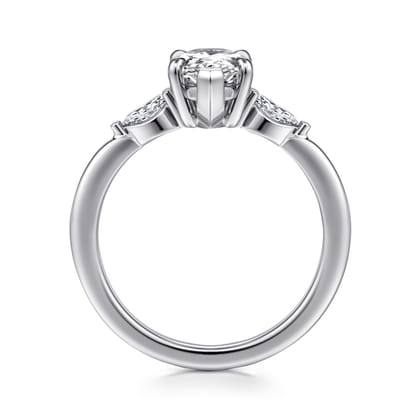 Dela - 14K White Gold Princess Cut Three Stone Diamond Engagement Ring