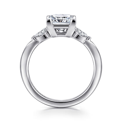 Dela - 14K White Gold Princess Cut Three Stone Diamond Engagement Ring