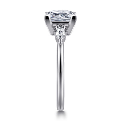 Dela - 14K White Gold Princess Cut Three Stone Diamond Engagement Ring