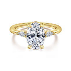 Dela - 14K Yellow Gold Diamond Engagement Ring