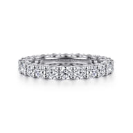 Delfina - 14K White Gold Scallop Setting Round Diamond Eternity Band
