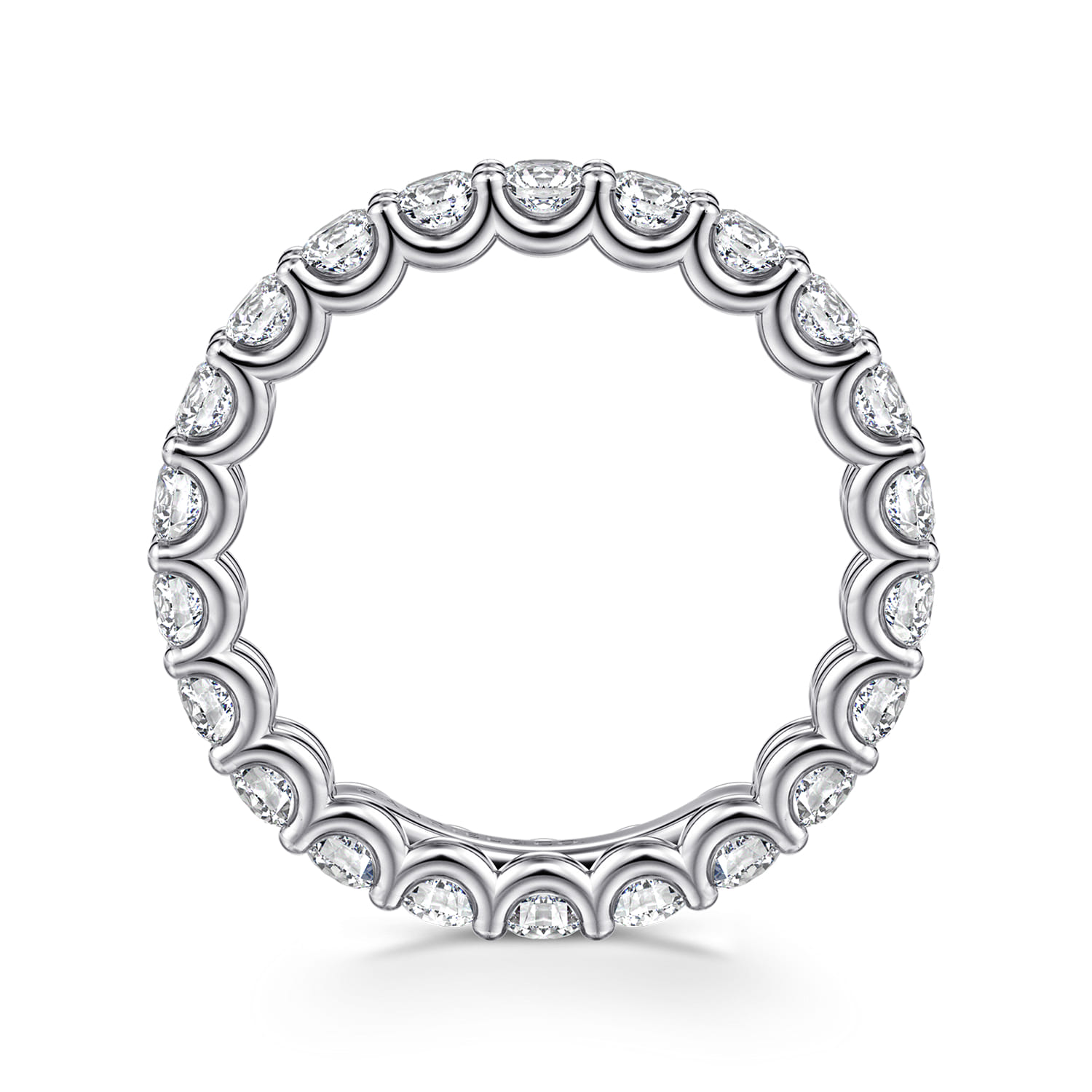 Eternity Band Wedding Ring in 14k White Gold with Round Natural Diamond at Gabriel & Co. - Shot 2