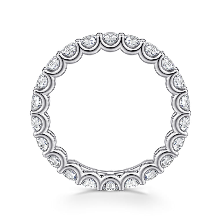 Eternity Band Wedding Ring in 14k White Gold with Round Natural Diamond at Gabriel & Co. - Shot 2