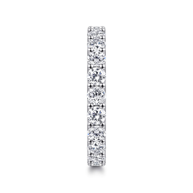 Eternity Band Wedding Ring in 14k White Gold with Round Natural Diamond at Gabriel & Co. - Shot 4