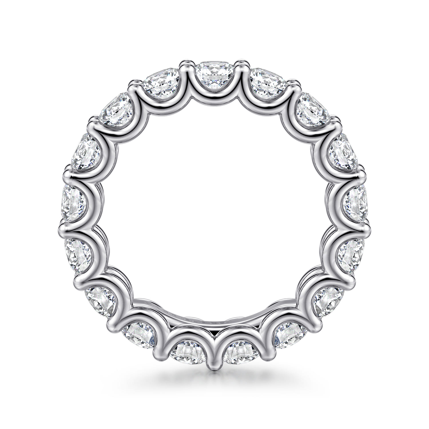 Eternity Band Wedding Ring in 14k White Gold with Round Natural Diamond at Gabriel & Co. - Shot 2