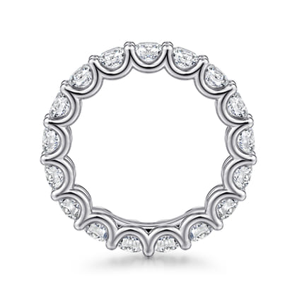 Delfina - 14K White Gold Scallop Setting Round Diamond Eternity Band