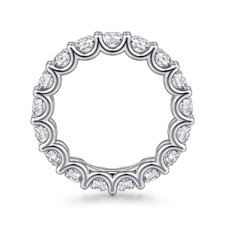 Eternity Band Wedding Ring in 14k White Gold with Round Natural Diamond at Gabriel & Co. - Shot 2