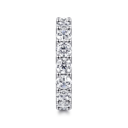 Delfina - 14K White Gold Scallop Setting Round Diamond Eternity Band