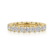 Delfina - 14K Yellow Gold Scallop Setting Round Diamond Eternity Band