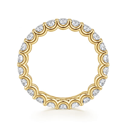 Delfina - 14K Yellow Gold Scallop Setting Round Diamond Eternity Band