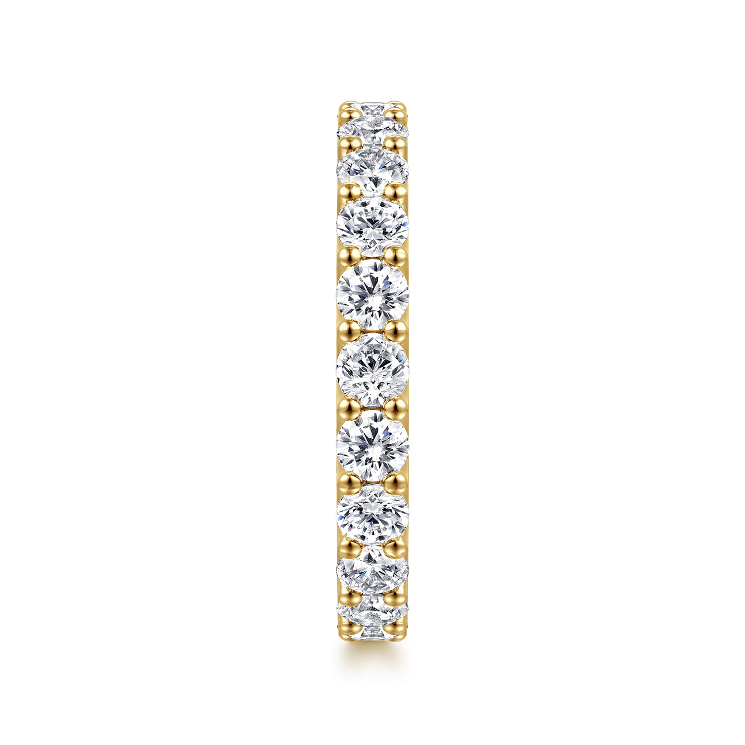 Eternity Band Wedding Ring in 14k Yellow Gold with Round Natural Diamond at Gabriel & Co. - Shot 4