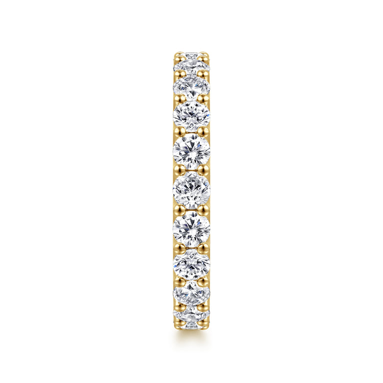 Eternity Band Wedding Ring in 14k Yellow Gold with Round Natural Diamond at Gabriel & Co. - Shot 4