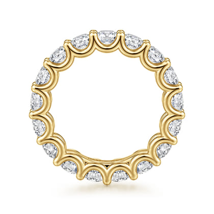 Delfina - 14K Yellow Gold Scallop Setting Round Diamond Eternity Band