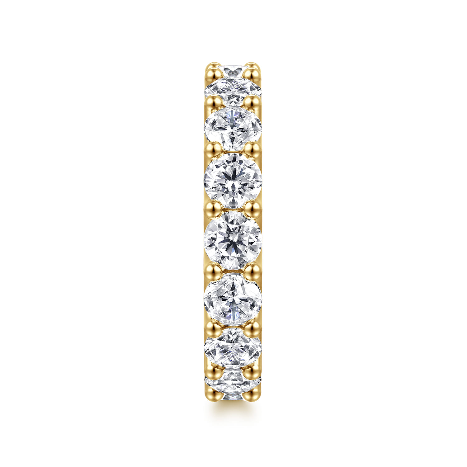 Eternity Band Wedding Ring in 14k Yellow Gold with Round Natural Diamond at Gabriel & Co. - Shot 4
