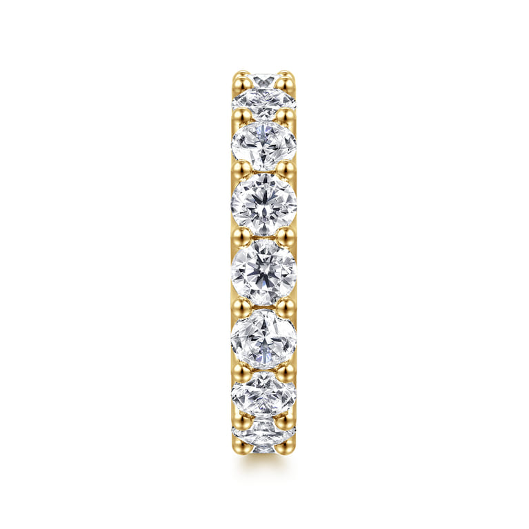 Eternity Band Wedding Ring in 14k Yellow Gold with Round Natural Diamond at Gabriel & Co. - Shot 4