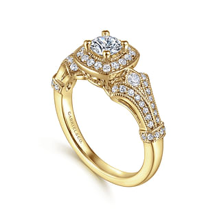 Delilah---Vintage-Inspired-14K-Yellow-Gold-Cushion-Halo-Round-Complete-Diamond-Engagement-Ring3