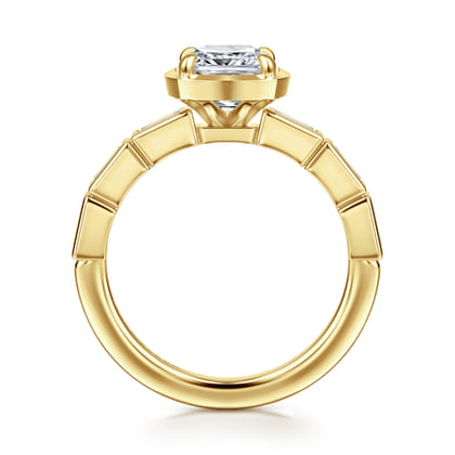 Delphe - 14K Yellow Gold Cushion Cut Diamond Engagement Ring