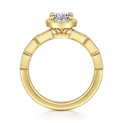 Delphe - 14K Yellow Gold Oval Diamond Engagement Ring
