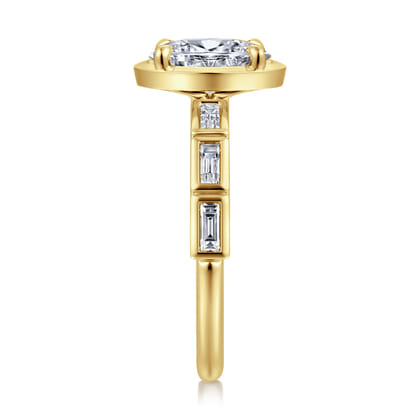 Delphe - 14K Yellow Gold Oval Diamond Engagement Ring