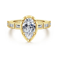 Delphe - 14K Yellow Gold Pear Shape Diamond Engagement Ring