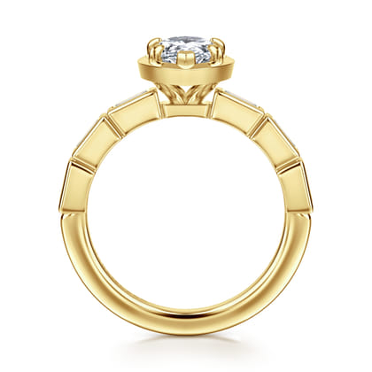 Delphe - 14K Yellow Gold Pear Shape Diamond Engagement Ring