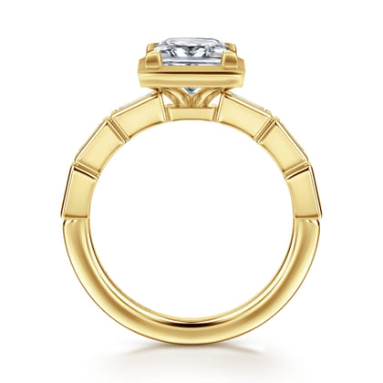 Delphe - 14K Yellow Gold Princess Cut Diamond Engagement Ring