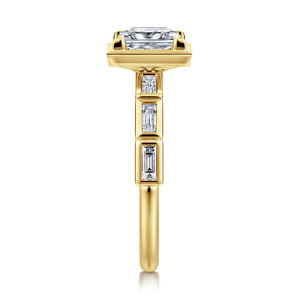 Delphe - 14K Yellow Gold Princess Cut Diamond Engagement Ring