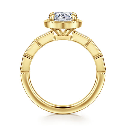 Delphe - 14K Yellow Gold Round Diamond Engagement Ring