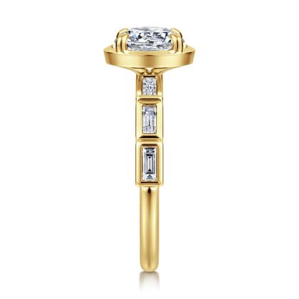 Delphe - 14K Yellow Gold Round Diamond Engagement Ring
