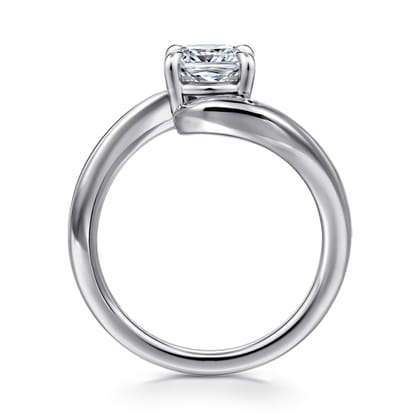 Delphi - 14K White Gold Bypass Cushion Cut Diamond Engagement Ring