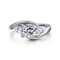 Delphi - 14K White Gold Bypass Marquise Shape Diamond Engagement Ring