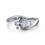 Delphi - 14K White Gold Bypass Pear Shape Diamond Engagement Ring