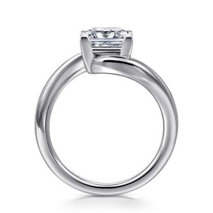Delphi - 14K White Gold Bypass Princess Cut Diamond Engagement Ring