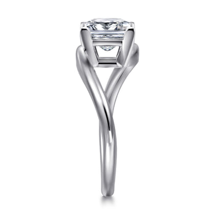 Delphi - 14K White Gold Bypass Princess Cut Diamond Engagement Ring