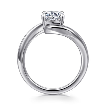 Delphi - 14K White Gold Bypass Round Diamond Engagement Ring