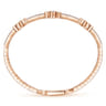 Demure - 14K Rose Gold Bangle with Quatrefoil Diamond Stations - 1 ct