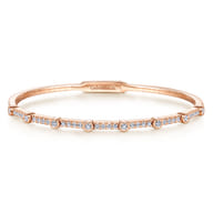Demure - 14K Rose Gold Bezel Station Diamond Bangle