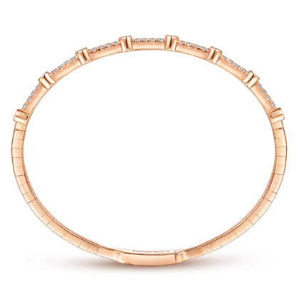 Demure - 14K Rose Gold Bezel Station Diamond Bangle