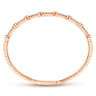 Demure - 14K Rose Gold Bezel Station Diamond Bangle - 0.55 ct