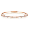 Demure - 14K Rose Gold Bezel Station Diamond Bangle - 0.55 ct