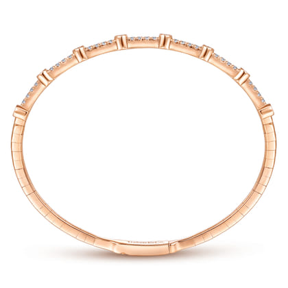 Demure - 14K Rose Gold Bezel Station Diamond Bangle