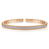 Demure - 14K Rose Gold Cuff Bracelet with Diamond Inner Channel - 0.6 ct