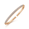 Demure - 14K Rose Gold Cuff Bracelet with Diamond Inner Channel - 0.6 ct